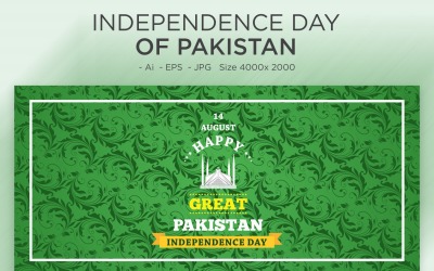 Green Pakistan Independence Day Of Pakistan 14 August - Illustration