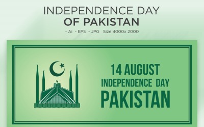 Lyckligt självständighet av Pakistans dag, 14 augusti - Illustration