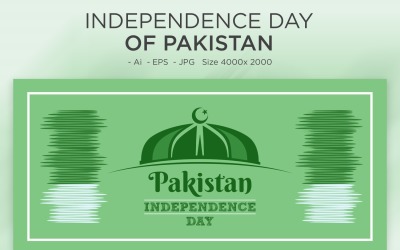 Gelukkige Onafhankelijkheid van Pakistan-dag, 14 augustus - illustratie