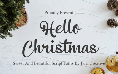 Hello Christmas - Sweet &amp;amp; Beautiful Cursive Font