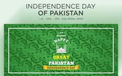 Zielony Dzień Niepodległości Pakistanu w Pakistanie 14 sierpnia - ilustracja