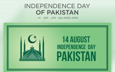 Szczęśliwego Dnia Niepodległości Pakistanu, 14 sierpnia - ilustracja