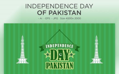 Självständighetsdagen för Pakistan gratulationskort - illustration