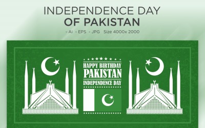 Independence Day of Pakistan Greeting Card - Illustration