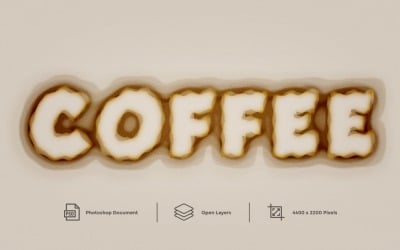 Kaffee-Texteffekt-Schichtstil - Illustration