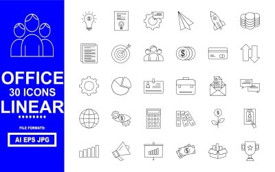 30 Office Lineární Icon Pack