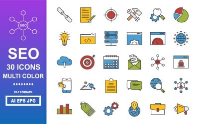 30 пакетів кольорових значків SEO