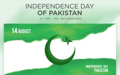 Pakistanischer Unabhängigkeitstag, 14. August - Illustration