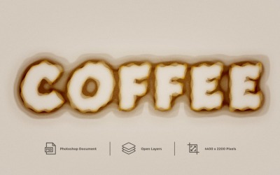 Stile di strato effetto testo caffè - illustrazione