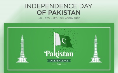 Biglietto di auguri per il giorno dell&amp;#39;indipendenza del Pakistan - illustrazione