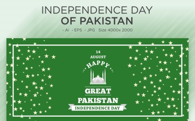 Unabhängigkeitstag 14. August Pakistan Grußkarte - Illustration