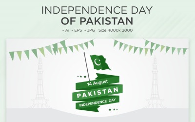 Unabhängigkeitstag von Pakistan Grußkarte - Illustration
