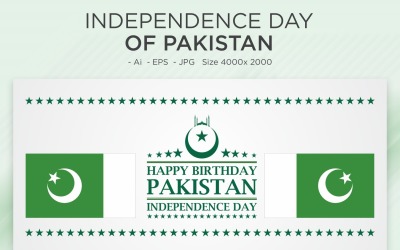 Unabhängigkeitstag von Pakistan Grußkarte - Illustration