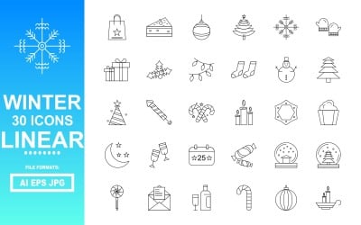 30 Winter Lineair Icon Pack