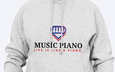 Modello di Logo di pianoforte di musica