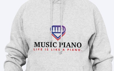 Modèle de logo de piano de musique