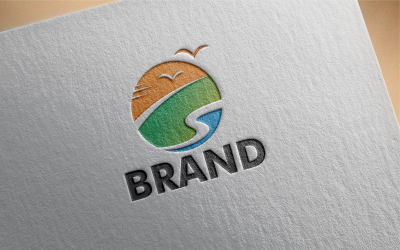 Plantilla de logotipo abstracto de aves marinas