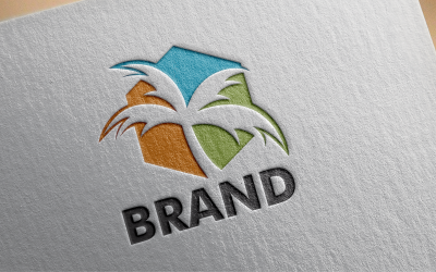 Plantilla de logotipo de línea de palma