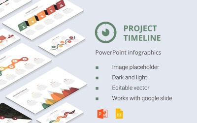 Presentación de infografías de PowerPoint de la línea de tiempo del proyecto