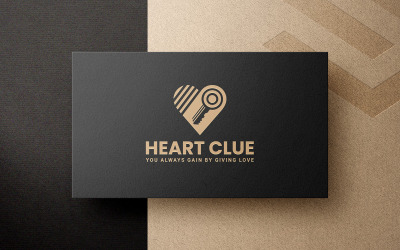 Шаблон логотипа Heart Clue