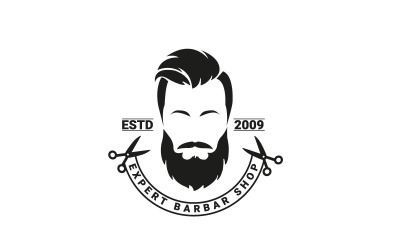 Szablon logo sklepu fryzjerskiego eksperta