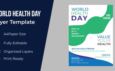 Cartel del Día Mundial de la Salud de la profesión - Plantilla de identidad corporativa
