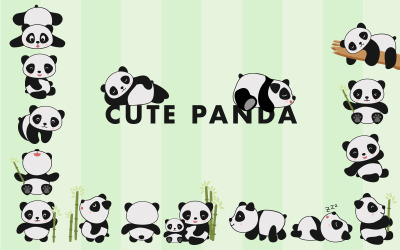 Cute Panda Hand Drawn - Vector Image