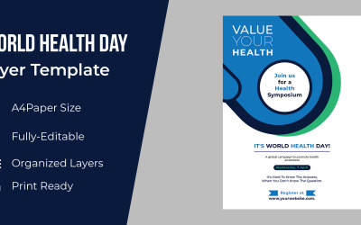 Dünya Sağlık Günü Posteri Tasarımı - Kurumsal Kimlik Şablonu