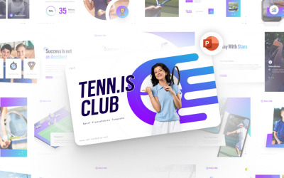 Modello PowerPoint di Tennis Club Sports