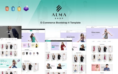 Alma Shop - eCommerce Bootstrap 4 Szablon strony internetowej