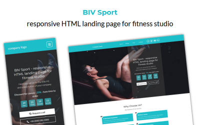 BIV Sport - responsywna strona docelowa HTML dla szablonu studia fitness