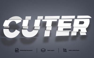 Estilo de capa de efecto de texto de corte - Ilustración
