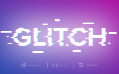 Glitch text effect And Layer Style - Illustration