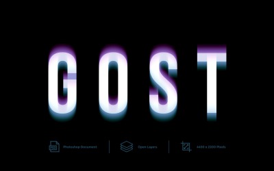 Gost-Texteffekt und Ebenenstil - Illustration