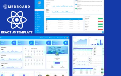 Modelo de painel de administração do Medboard React Js Medical