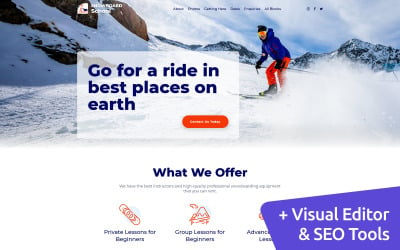 Snowboarding MotoCMS Modello di pagina di destinazione