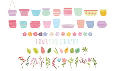 Flower Scene Generator - Vector Images