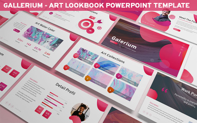 Galerium - modelo de Powerpoint de Lookbook de arte