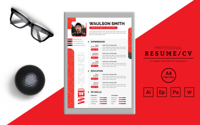 Waulson Smith - CV Design para um Web Designer Modelos de currículo para impressão