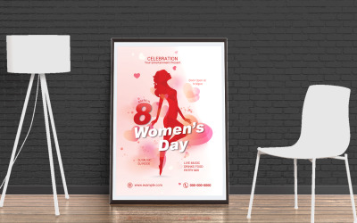 Women&#039;s Day Party Flyer Corporate identity template