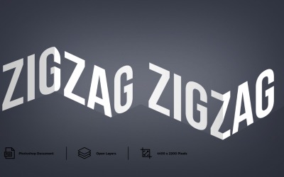 Zig Zag texteffekt och lagerstil - Illustration