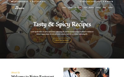 Bistrô - Modelo de página inicial responsiva para comida e restaurante