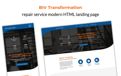 Dönüşüm - onarım hizmeti HTML açılış sayfası şablonu