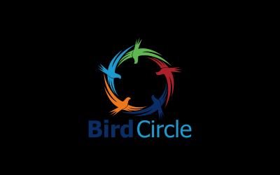 Fågel cirkel logotyp mall