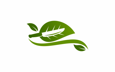 Modèle de logo de couteau vert