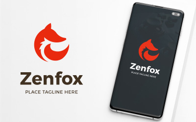 Modern elegáns Zen Fox logó sablon