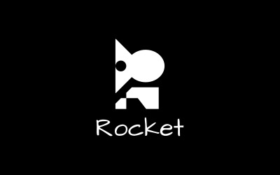 Raketa - písmeno R Logo šablona