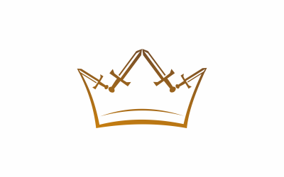 Schwert Krone Logo Vorlage
