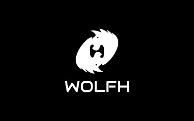 Wolf - Plantilla de logotipo letra H Ambigram