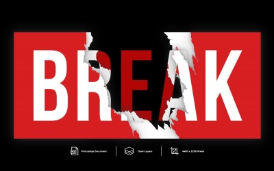 Break Text Effekt und Ebenenstil - Illustration
